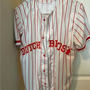 Red and White Striped Jersey Dutch Jersey